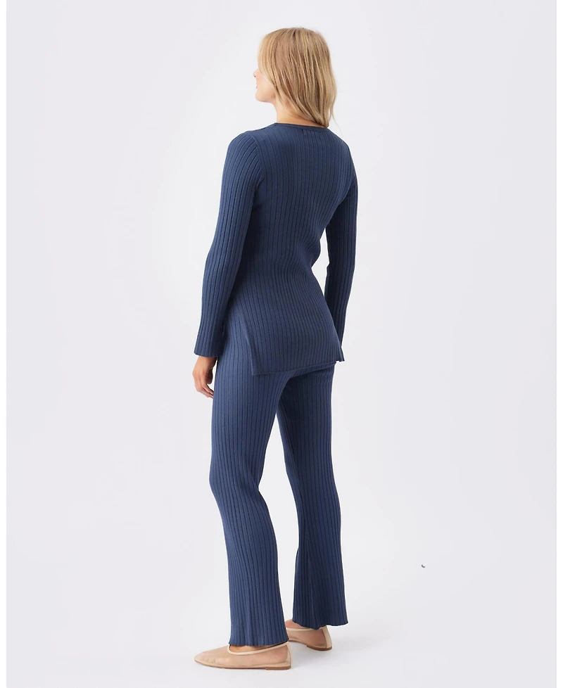 Ripe Maternity Maternity Stella Rib Nursing Knit in French Navy - Comfortable Wear for Breastfeeding Moms