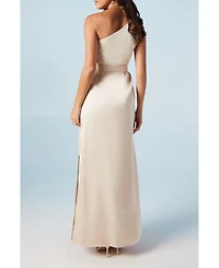 Oasis Women's One Shoulder Satin Maxi Bridesmaid Dress
