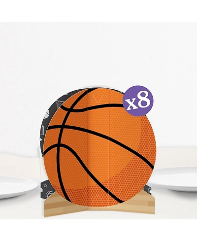 Big Dot of Happiness Freestanding 3D Basketball Centerpiece Table Decorations