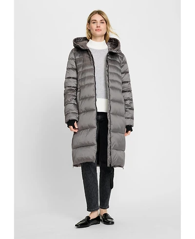 Olsen Women's Longline Hooded Puffer Coat