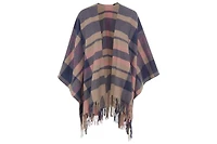 Olsen Plaid Cape with Fringe