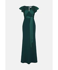 Coast Women's Petite V-Neck Maxi Bridesmaid Dress