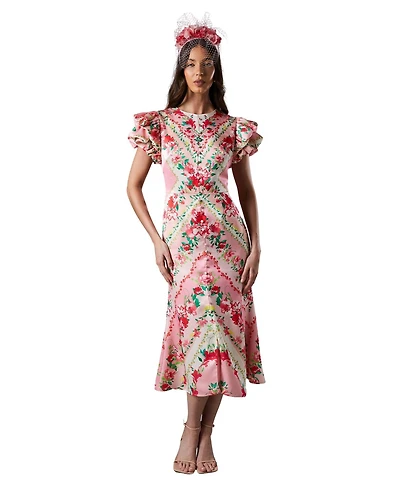 Coast Women's Lisa Printed Ruffle Hem Midi Dress