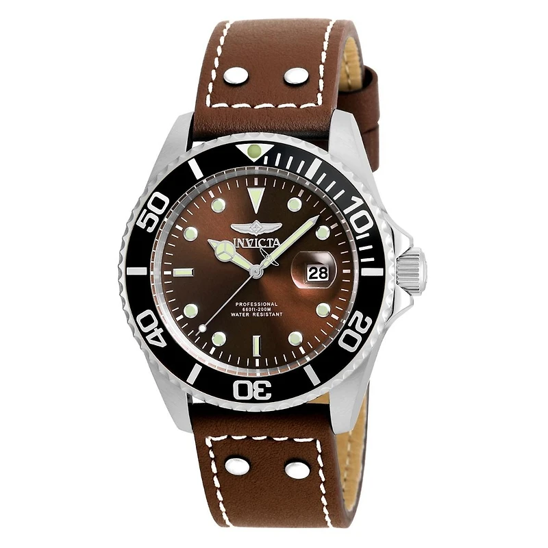 Invicta Men's 22070 Pro Diver Quartz 3 Hand Brown Dial Watch