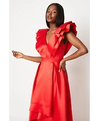 Coast Women's Frill Sleeve V Neck Midi Dress