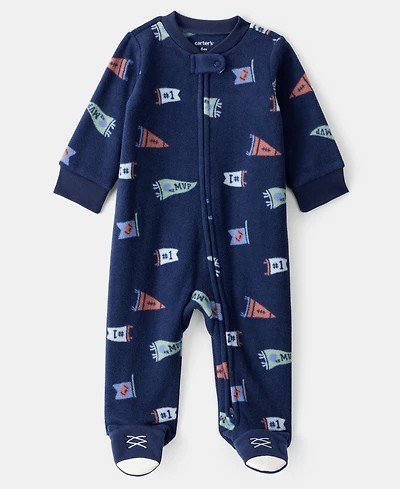 Carter's Baby Boys Sports Print Zip-Up Sleep and Play Coverall