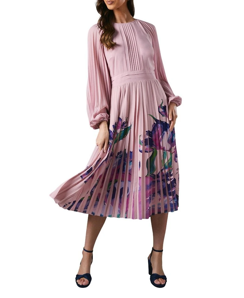 Coast Women's Placement Print Pleat Dress