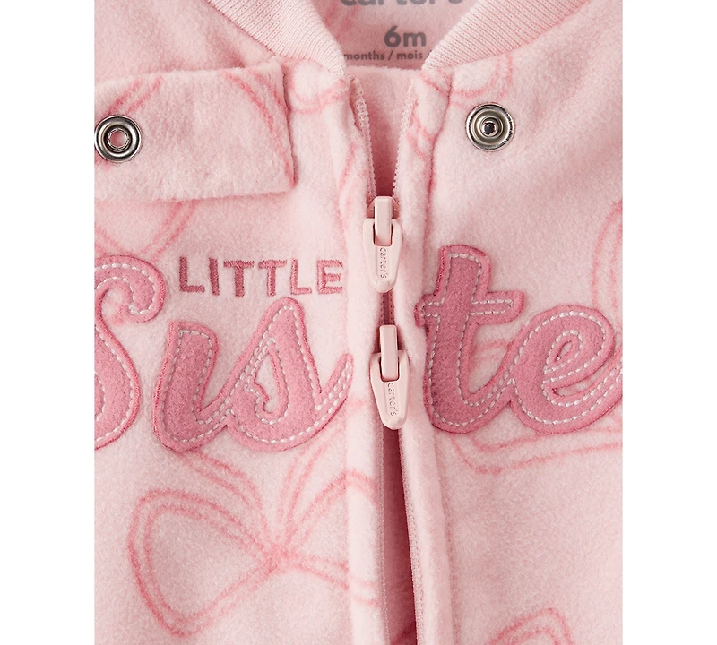 Carter's Baby Girls Bow Print Zip-Up Sleep and Play Coverall