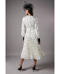 Coast Long Sleeve Pleated Midi Dress