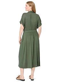 Woman Within Plus Snap-Front Dress