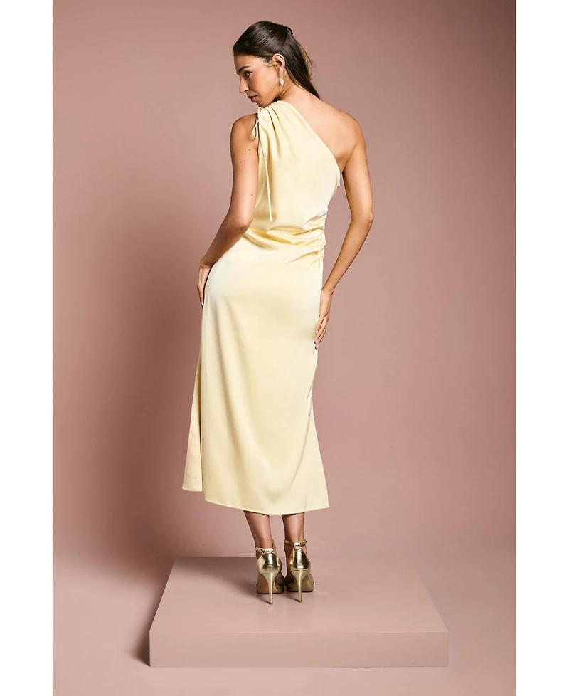 Oasis Women's One Shoulder Satin Bridesmaids Dress