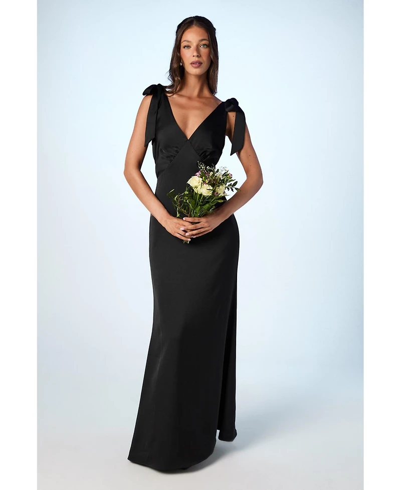 Coast Women's Satin Tie Shoulder Maxi Bridesmaid Dress