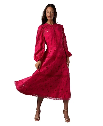 Coast Women's Lace Panelled Long Sleeve Dress