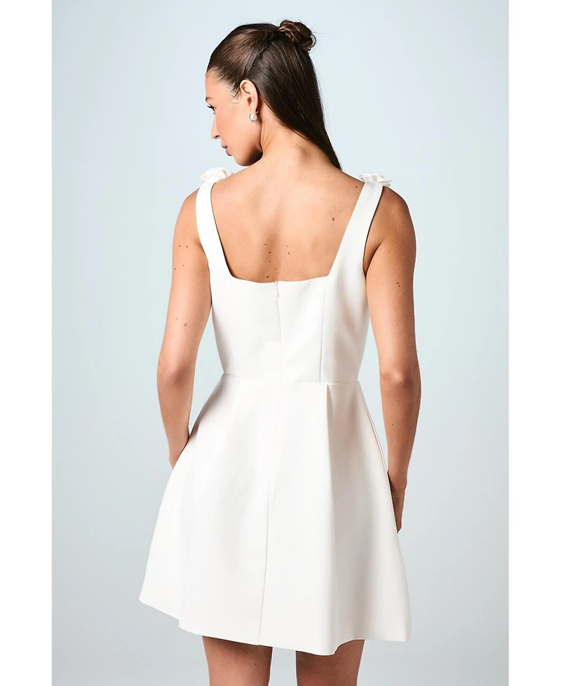 Coast Square Neck 3D Flower Bridal Mini Dress