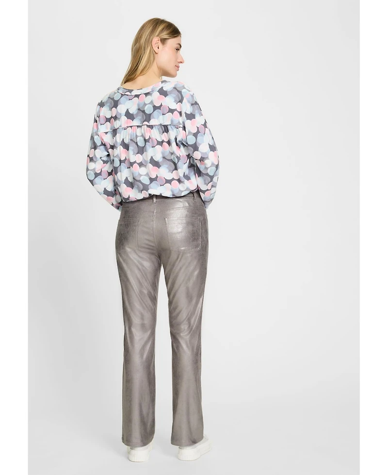 Olsen Women's Metallic Soft Leather Look Pant