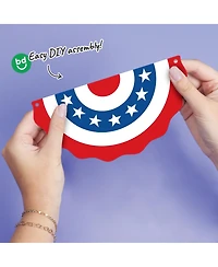 Big Dot of Happiness Stars & Stripes Patriotic Garland Banner, 30 Feet of Cord, 15 Shaped Pieces