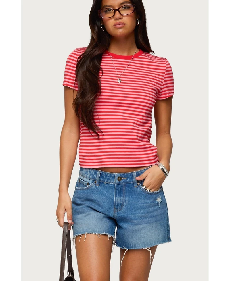 Edikted Women's Nessie Striped T Shirt