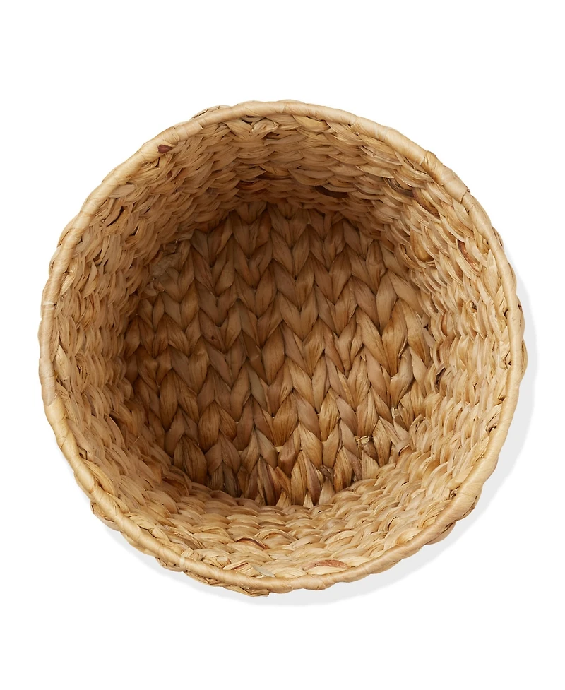 Casafield (Set of 2) Hyacinth Waste Baskets - Woven Trash Can Bins for Garbage in the Bathroom, Bedroom, Laundry Room, Home Office - Natural