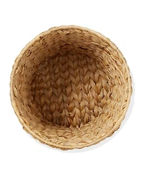 Casafield (Set of 2) Hyacinth Waste Baskets - Woven Trash Can Bins for Garbage in the Bathroom, Bedroom, Laundry Room, Home Office - Natural