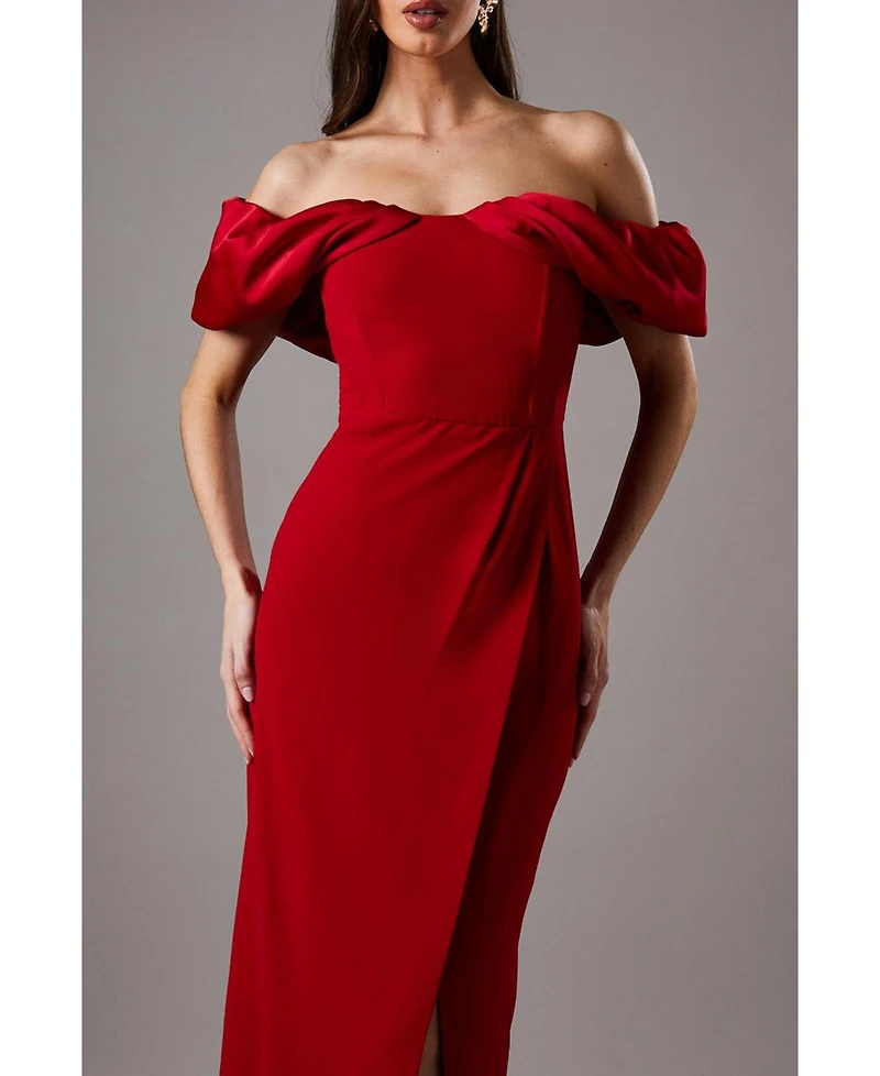 Coast Volume Sleeve Corset Column Maxi Dress