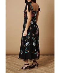 Oasis Floral Embellished Split Midi Dress