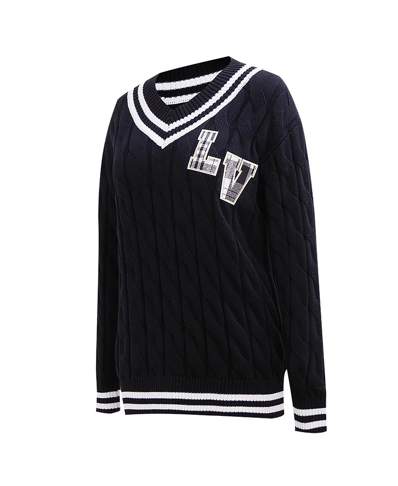 Pro Standard Women's Black Las Vegas Raiders Prep V-Neck Pullover Sweater