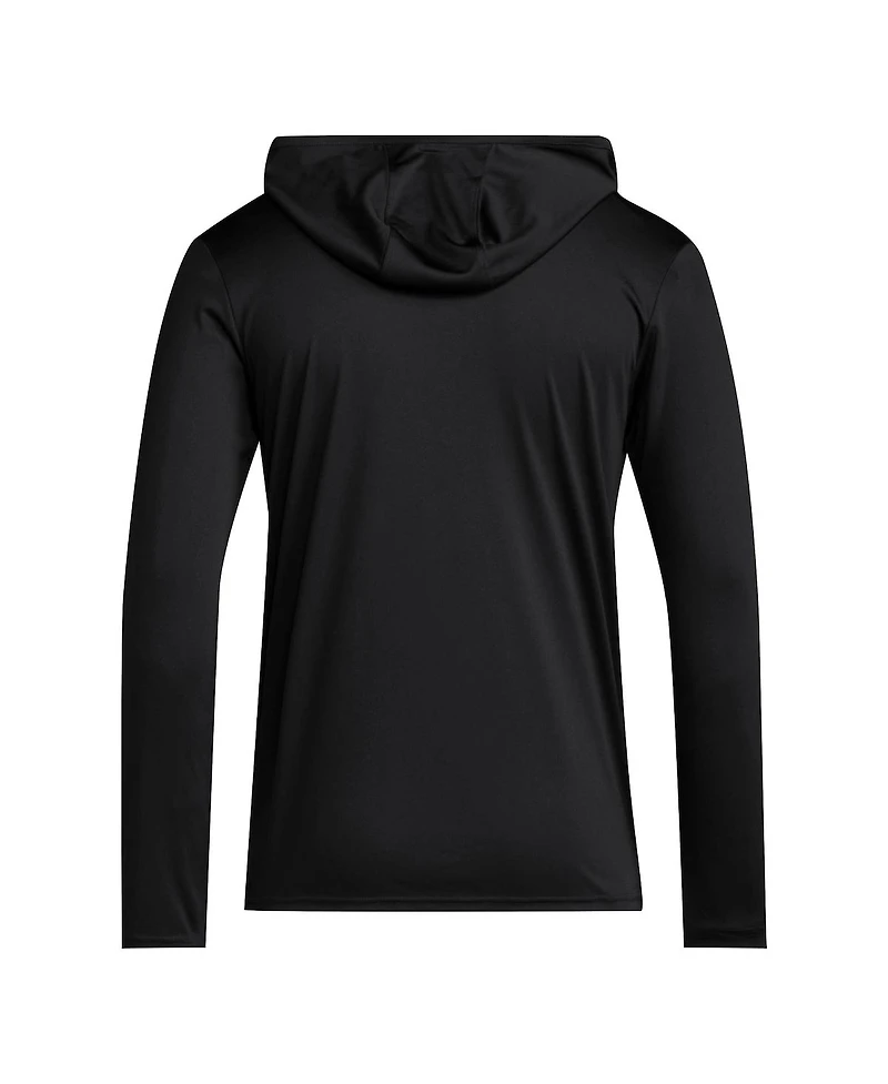 Adidas Men's Black Nebraska Huskers 2025 Aeroready Sideline Training Long Sleeve Hooded T-Shirt