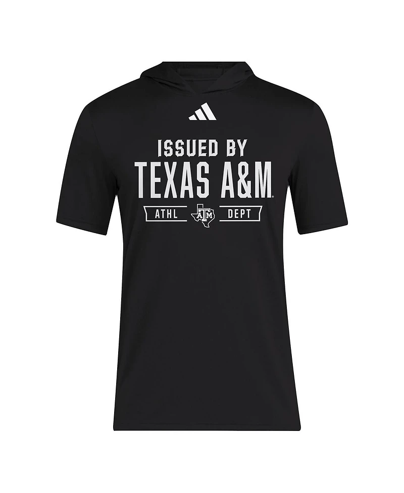 Adidas Men's Black Texas A M Aggies 2025 Areoready Sideline Training Hooded T-Shirt