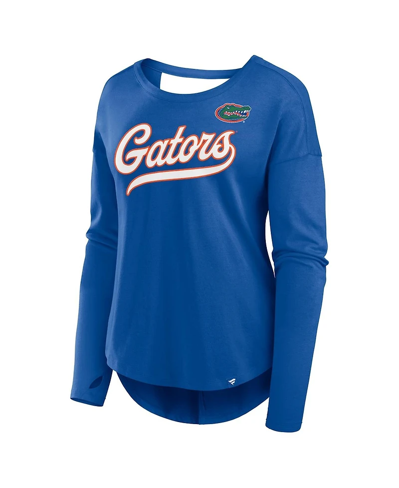Fanatics Women's Royal Florida Gators Training Camp Core Long Sleeve V-Neck Fashion T-Shirt