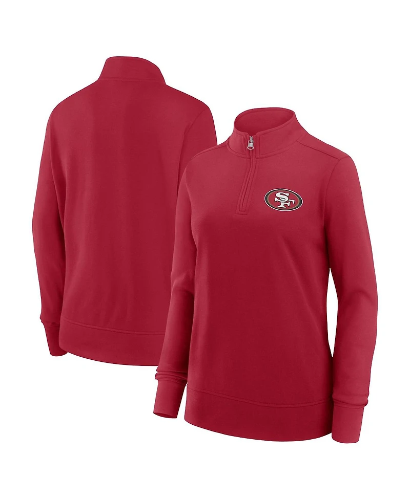 Logo Athletic Women's Scarlet San Francisco 49ers Velocity Quarter-Zip Jacket
