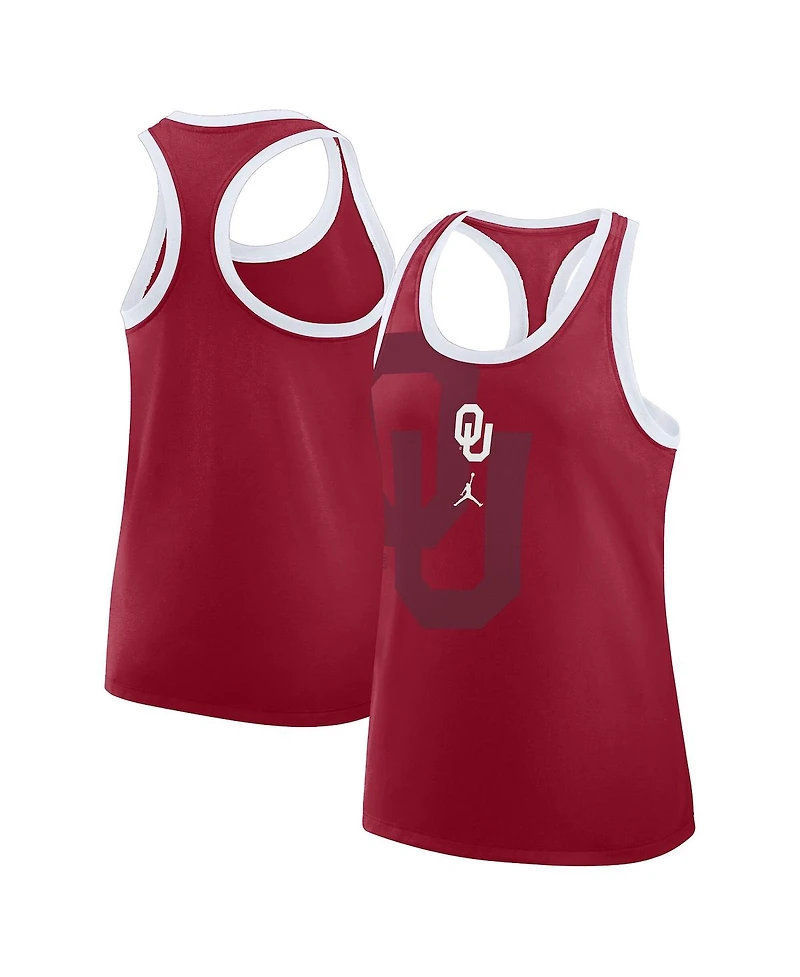 Jordan Women's Crimson Oklahoma Sooners Primetime Racerback Tri-Blend Tank Top