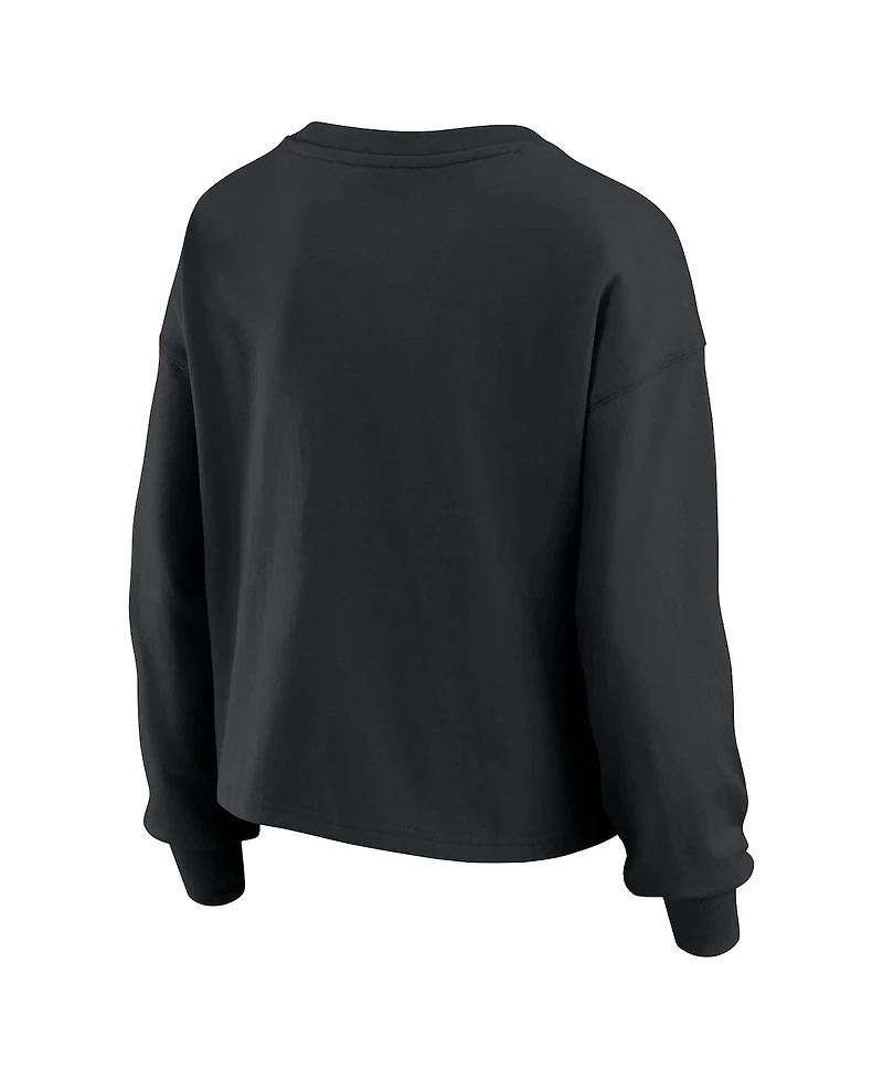 Wear by Erin Andrews Women's 2-Piece Black Jacksonville Jaguars Heavy Rugby Jersey Long Sleeve T-Shirt and Shorts Lounge Set
