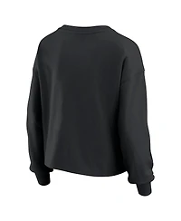 Wear by Erin Andrews Women's 2-Piece Black New Orleans Saints Heavy Rugby Jersey Long Sleeve T-Shirt and Shorts Lounge Set