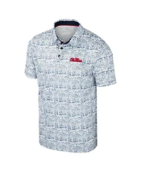 Colosseum Men's Navy Ole Miss Rebels It's Time Allover Print Polo Shirt