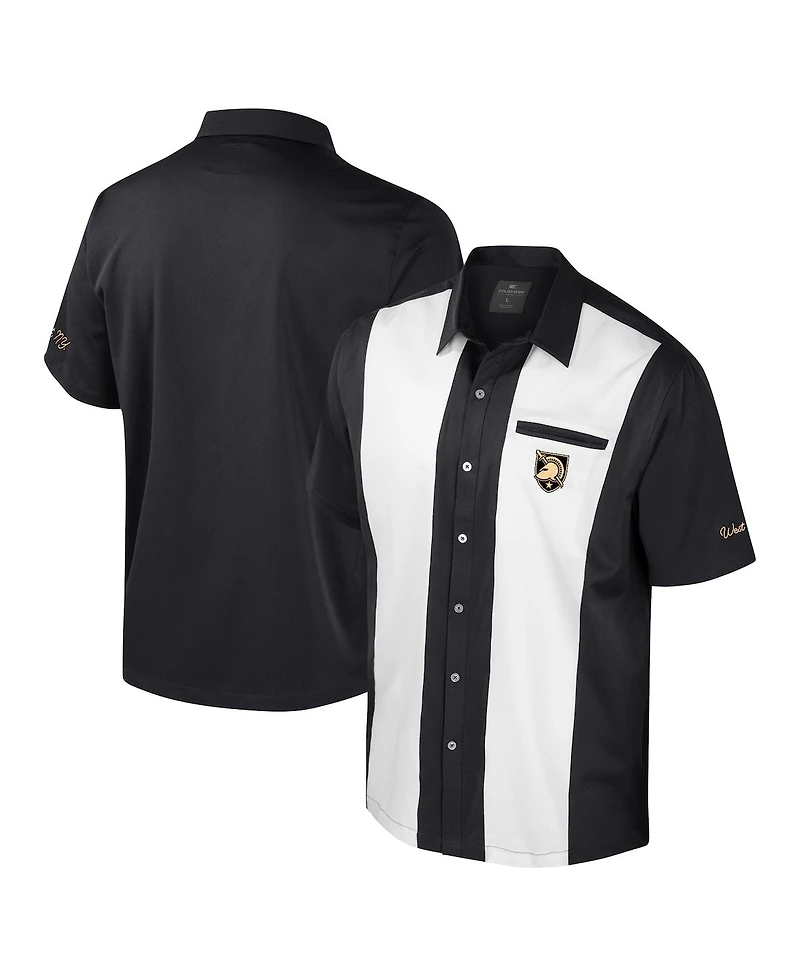 Colosseum Men's Black Army Knights Strike Bowling Button-Up Shirt