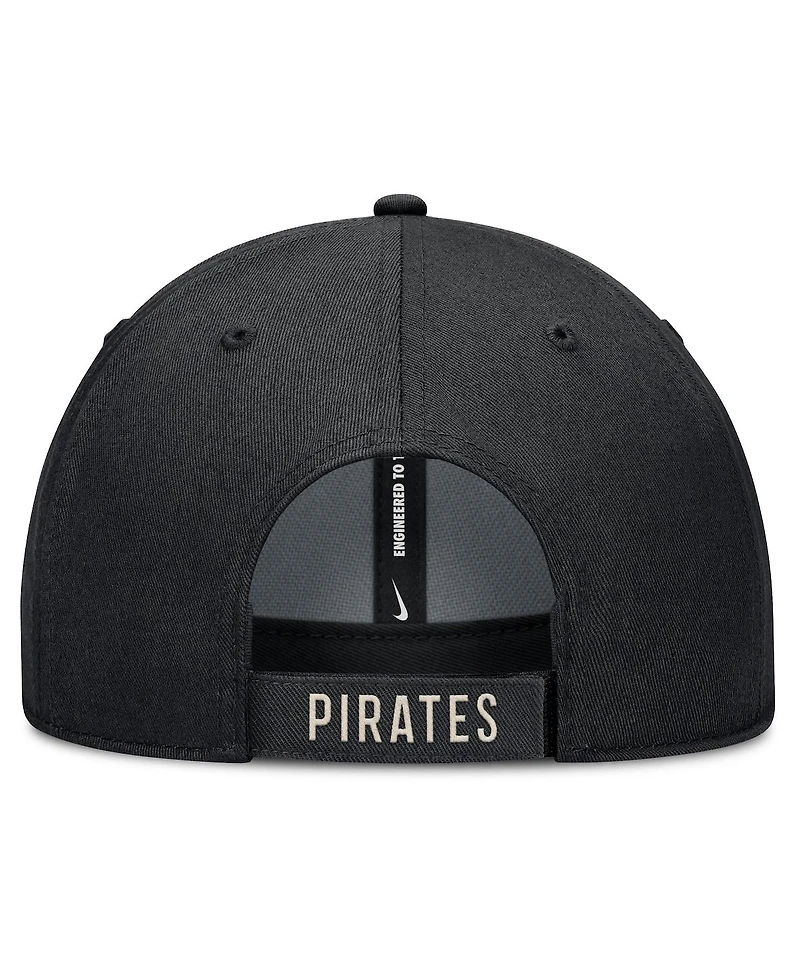 Nike Men's Black/Natural Pittsburgh Pirates Statement Club Performance Adjustable Hat