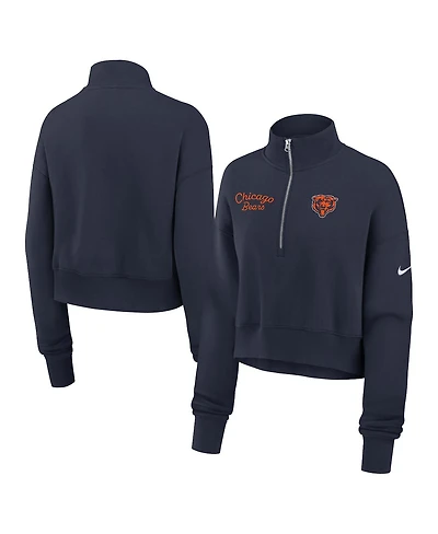 Nike Women's Navy Chicago Bears Primetime Phoenix Half-Zip Sweatshirt
