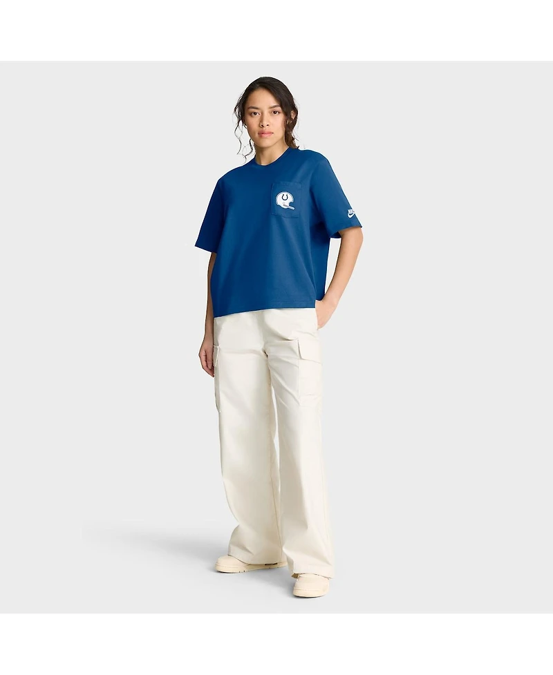 Nike Women's Royal Indianapolis Colts Rewind Pocket Boxy T-Shirt