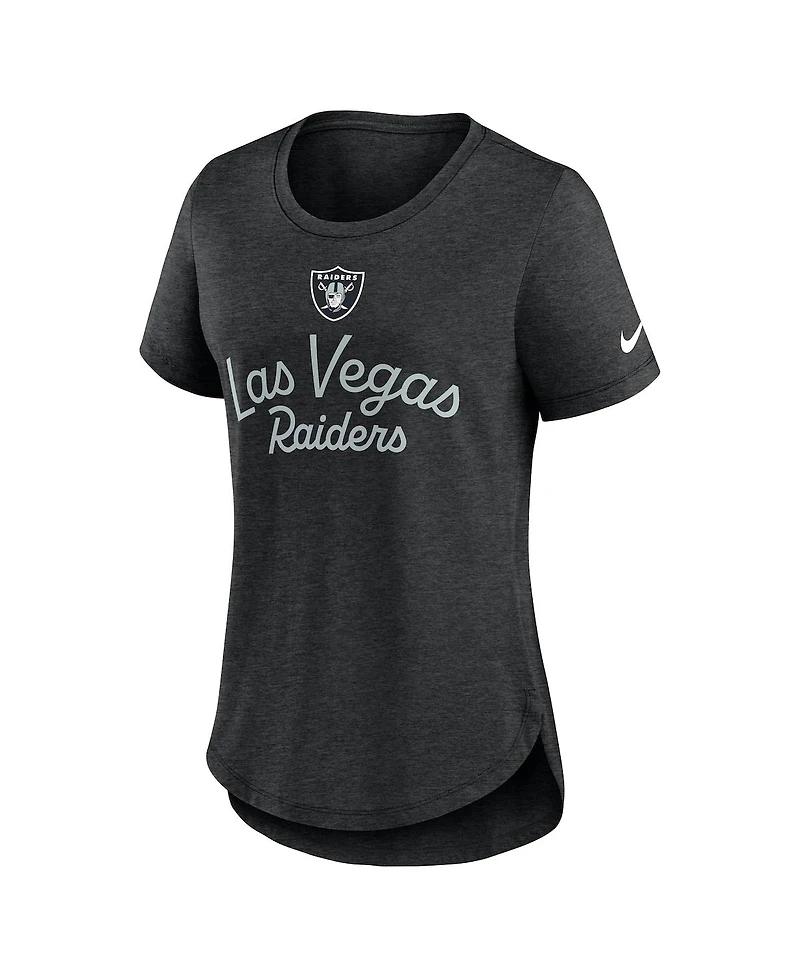 Nike Women's Black Las Vegas Raiders Script Tri-Blend T-Shirt