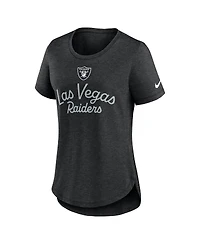 Nike Women's Black Las Vegas Raiders Script Tri-Blend T-Shirt