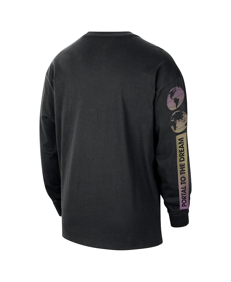 Nike Men's Black Nba Team 31 Max90 Long Sleeve T-Shirt