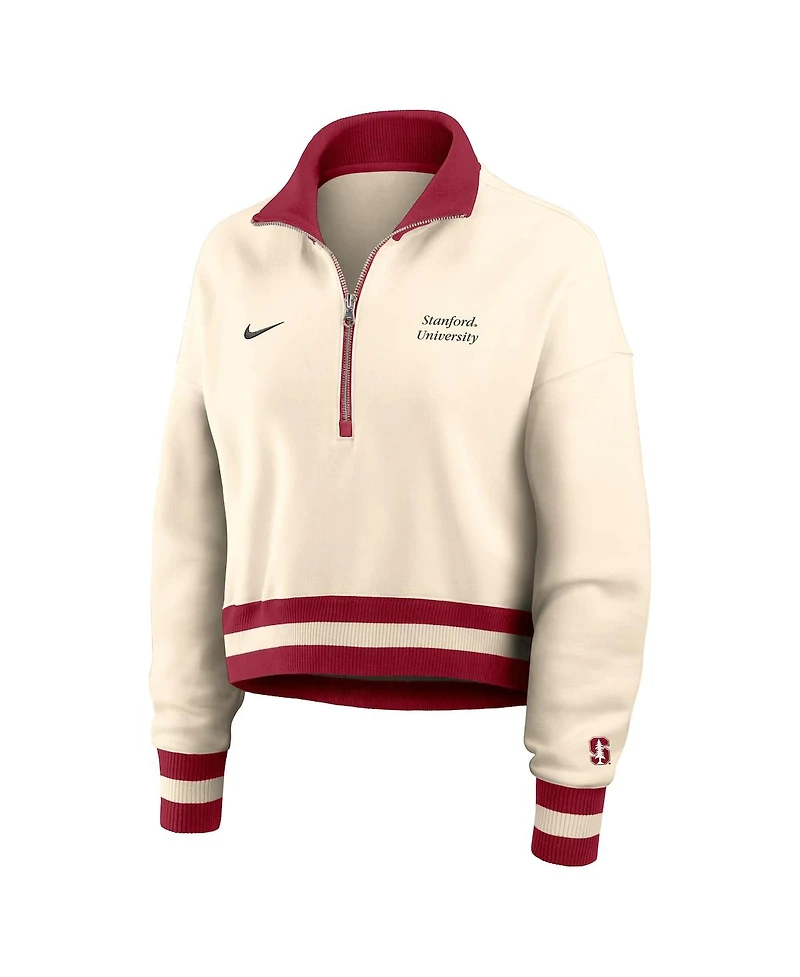 Nike Women's Cream/Crimson Stanford Cardinal Legacy Half-Zip Sweatshirt