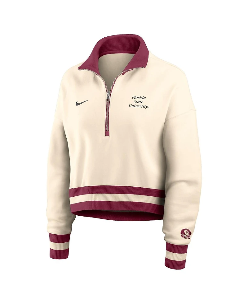 Nike Women's Cream/Maroon Florida State Seminoles Legacy Half-Zip Sweatshirt