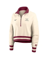 Nike Women's Cream/Maroon Florida State Seminoles Legacy Half-Zip Sweatshirt