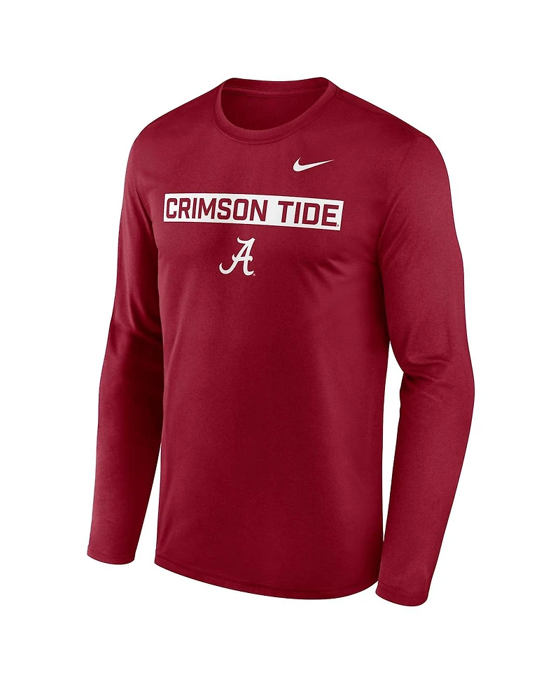 Nike Men's Crimson Alabama Tide Primetime Campus 2-Hit Legend Long Sleeve T-Shirt