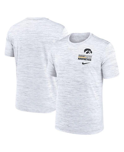 Nike Men's White Iowa Hawkeyes Velocity Stacked Performance T-Shirt