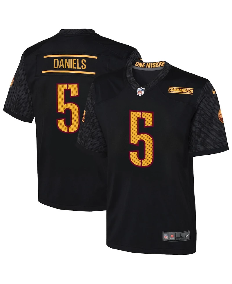 Nike Big Boys and Girls Jayden Daniels Black Washington Commanders Alternate Game Jersey
