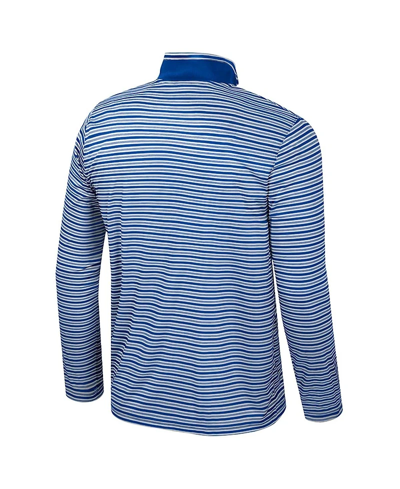 Colosseum Men's Blue Ucla Bruins Striped Quarter-Zip Sweatshirt