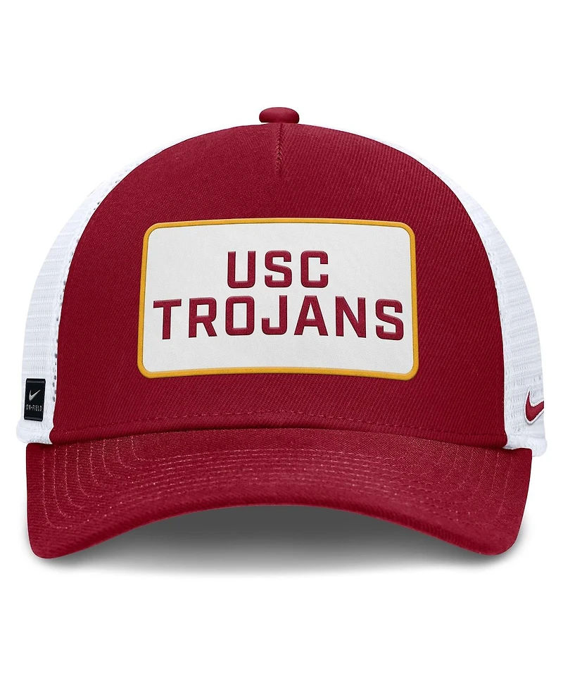 Nike Men's Cardinal/White Usc Trojans 2025 On-field Rise Patch Trucker Adjustable Hat