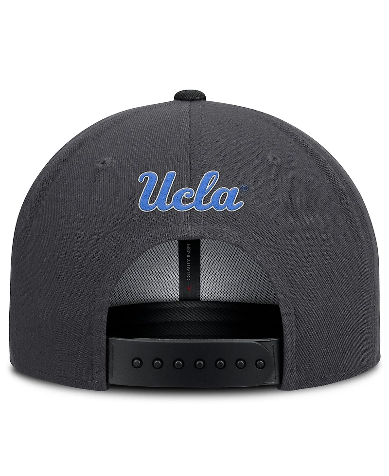 Jordan Men's Anthracite/Black Ucla Bruins 2025 On-field Patch Pro Dri-fit Snapback Hat